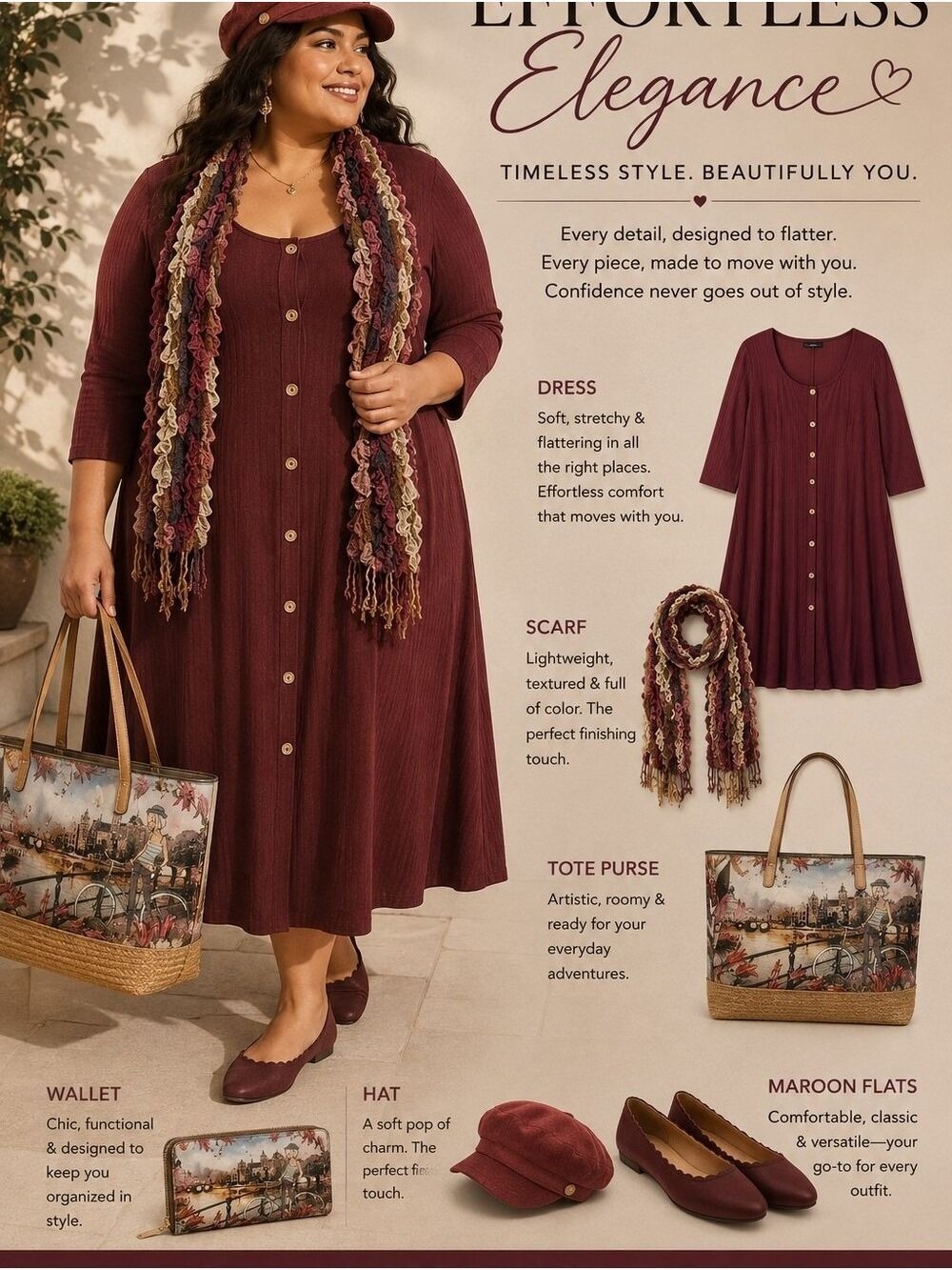 Sale: Shop The Look: Lane Bryant Dress &Flats. Robin Ruth Tote Purse/Wallets.